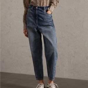 Brunello Cucinelli Blue Tapered Leg Denim Jeans